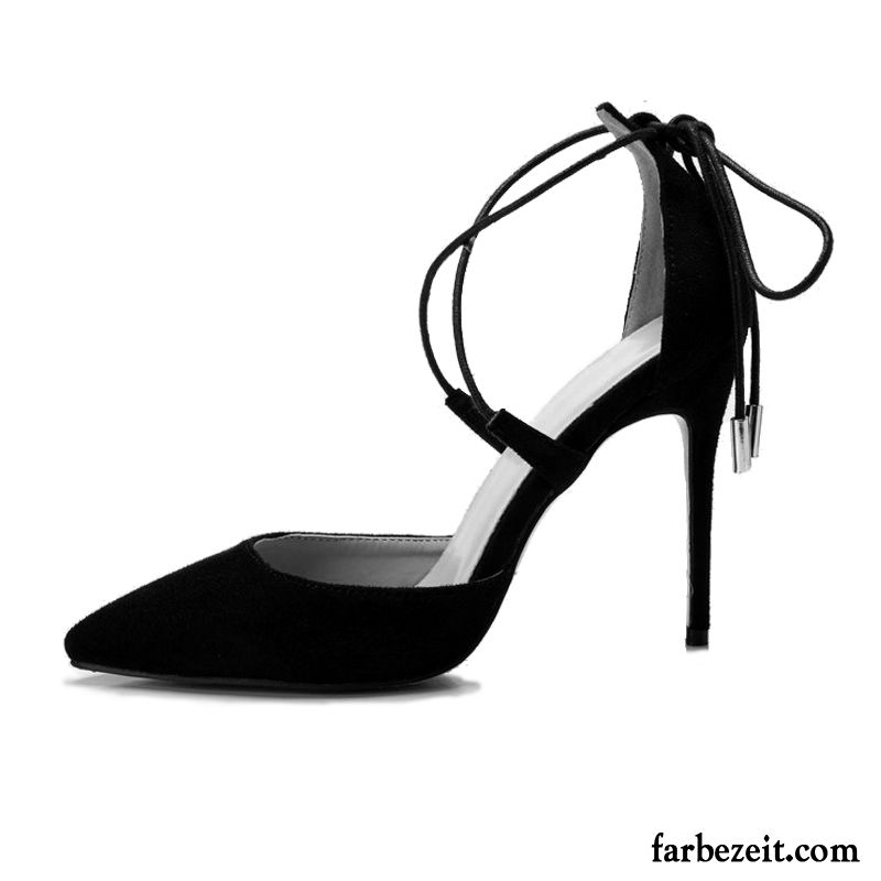 Schwarze Riemchen Pumps Herbst Schuhe Hochzeit Schuhe Schwarz Damen Hochhackigen Sexy Schnürung Sandalen Dünne Fersen Schnürschuhe Spitze Günstig