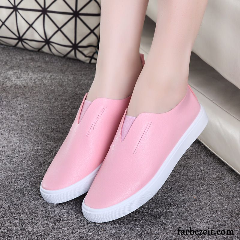 Schwarze Sneaker Damen Faul Schüler Schuhe Halbschuhe Weiß Flache Trend Casual Skaterschuhe Slip-on Günstig