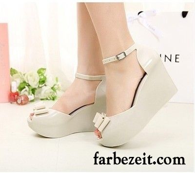 Schwarze Spangenpumps Sandalen Neue Produkte Keilschuhe Plateauschuh Sommer Damen Trend Peep-toe