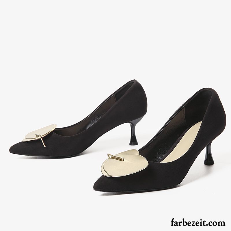 Schwarze Stöckelschuhe Frisch Mädchen Pumps Schwarz Dünne Fersen Sexy Schuhe Feder Damen Neue Allgleiches Günstig