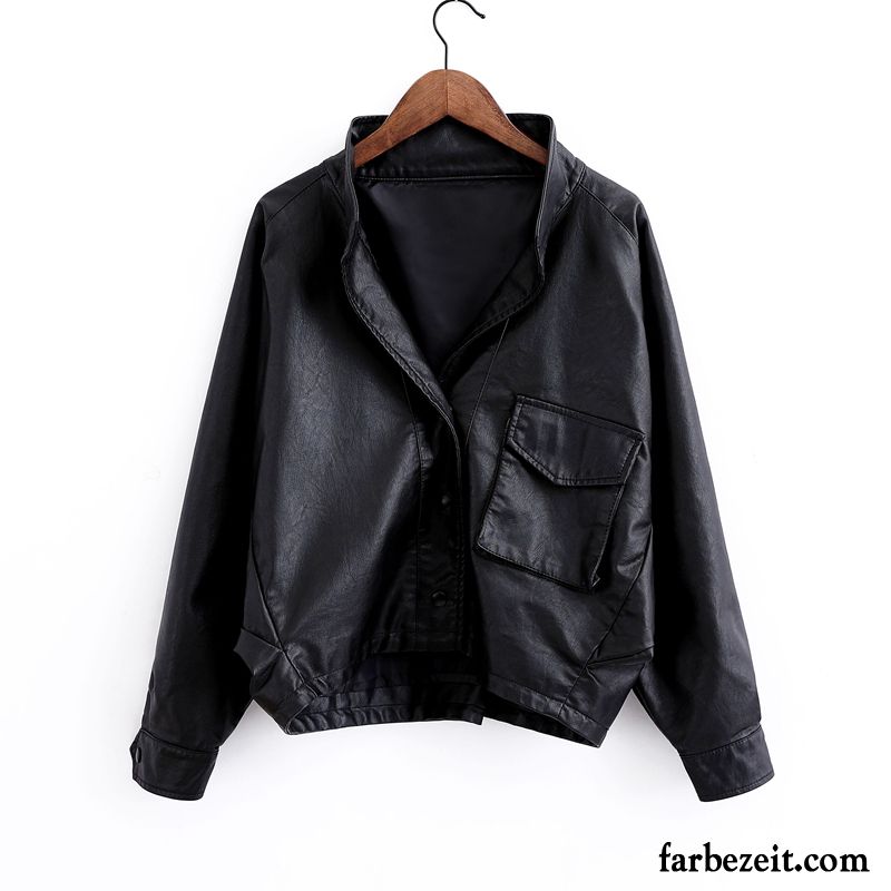 Schöne Damenlederjacke Lederjacke Damen Weiß Trend Schüler Lose Kurzer Absatz Pu Überzieher Neu Kaufen