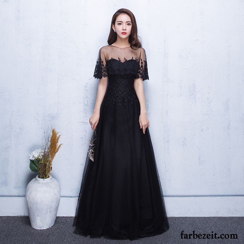 Schöne Kleider Für Ältere Damen Elegant Mode Winter Langer Abschnitt Schwarz Herbst Neu Dünn Abendkleid Günstig