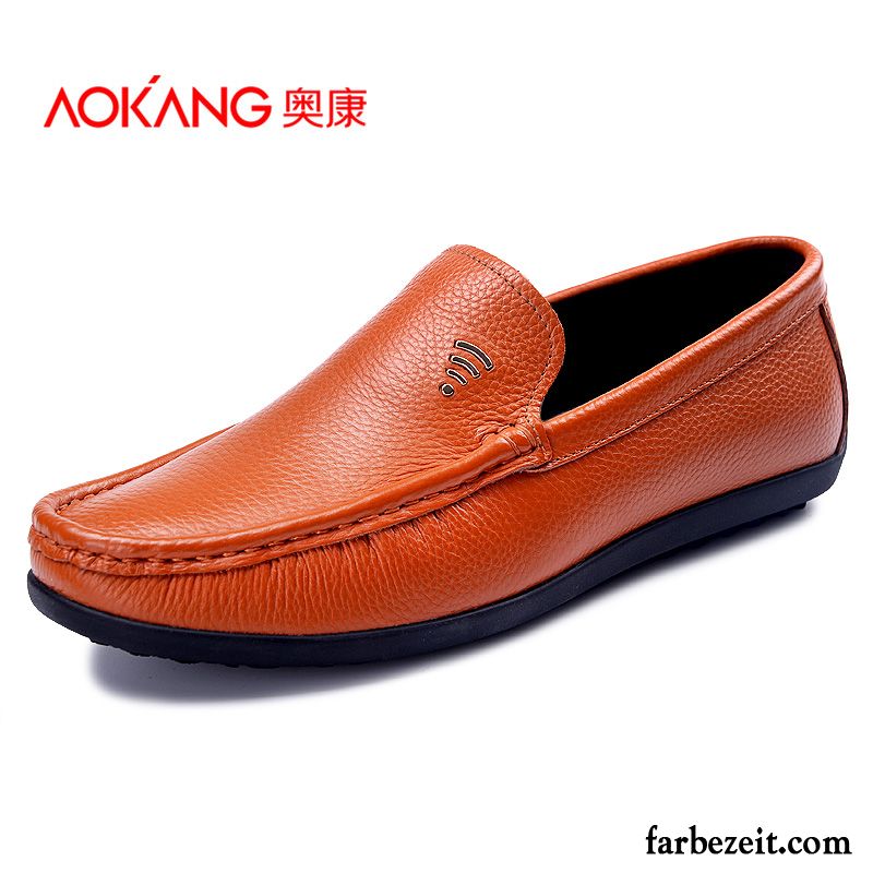 Sehr Bequeme Schuhe Echtleder Schuhe Casual Weiche Sohle Slip-on Lederschue Faul Herren Kaufen