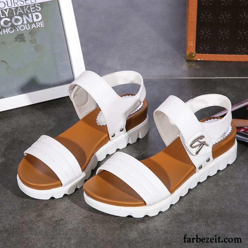 Silber Glitzer Sandaletten Flache Sommer Rutschsicher Sandalen Casual Schüler Schuhe Damen Neue Einfach Günstig