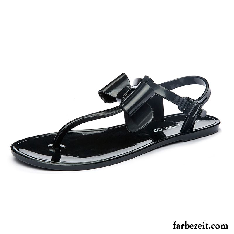 Silberne Riemchen Sandaletten Flache Strand Damen Rutschsicher Schuhe Rom Hausschuhe Neue Sandalen Verkaufen