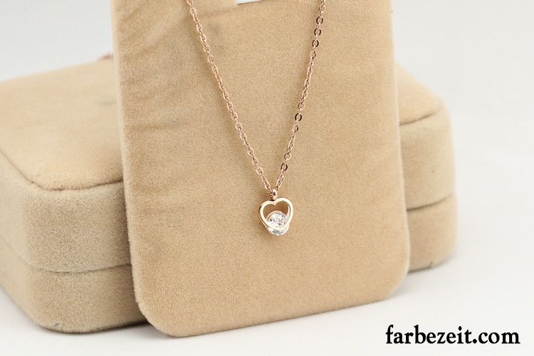 Silberschmuck Damen Frisch Liebe Süß Anhänger Mädchen Einfach Gold