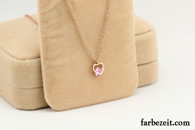 Silberschmuck Damen Frisch Liebe Süß Anhänger Mädchen Einfach Gold