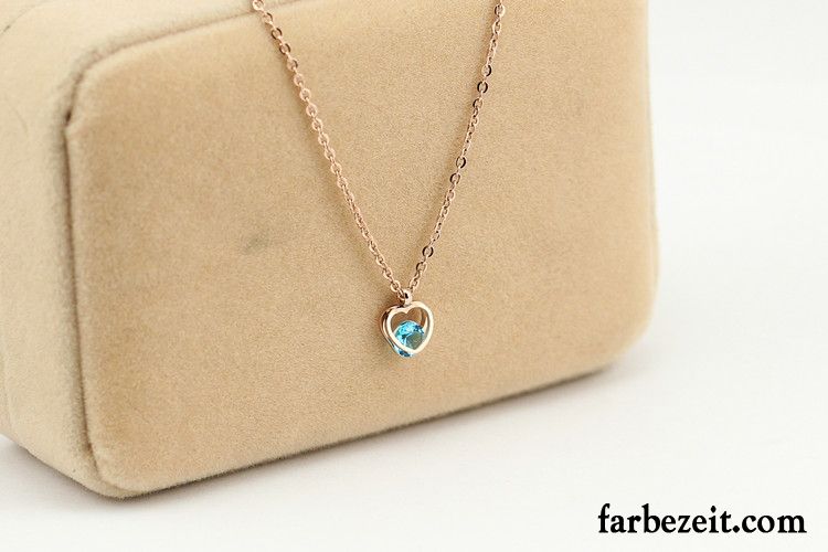 Silberschmuck Damen Frisch Liebe Süß Anhänger Mädchen Einfach Gold