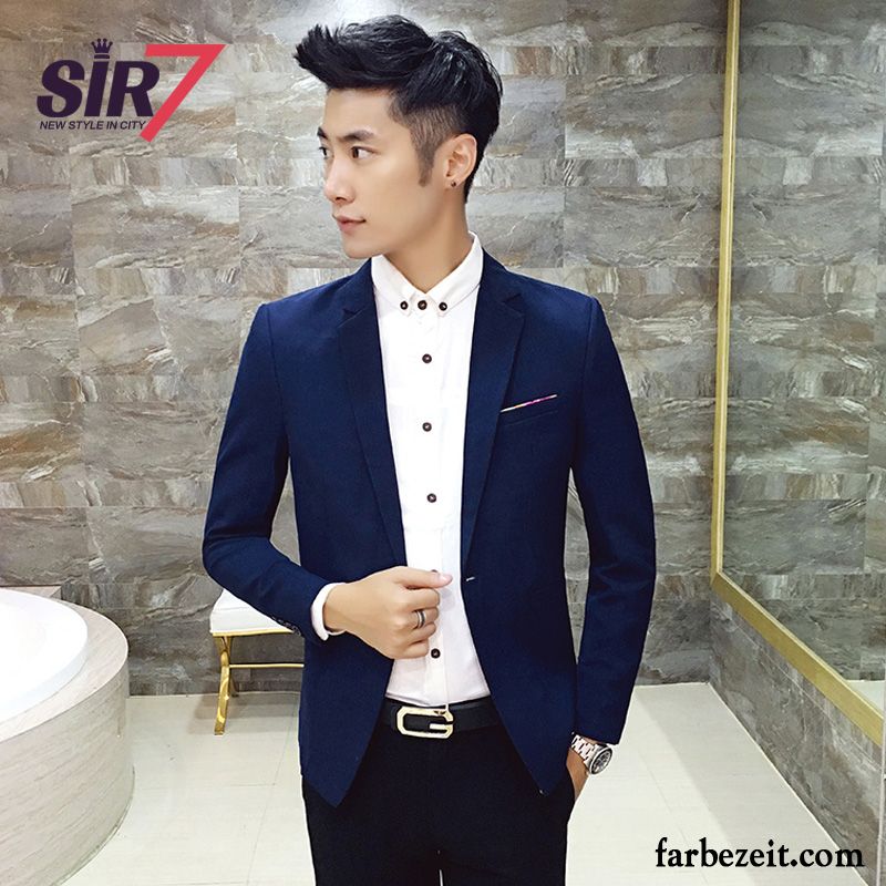 Slim Fit Blazer Grau Mantel Blazer Anzüg Schlank Überzieher Herbst Trend Herren Freizeit Hochzeit Jugend Günstig