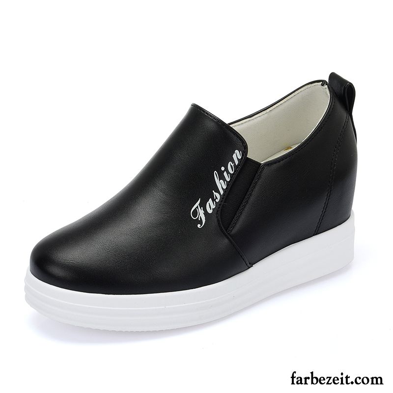 Sneaker Boots Damen Casual Slip-on Feder Schnürschuhe Einfach Faul Halbschuhe Erhöht