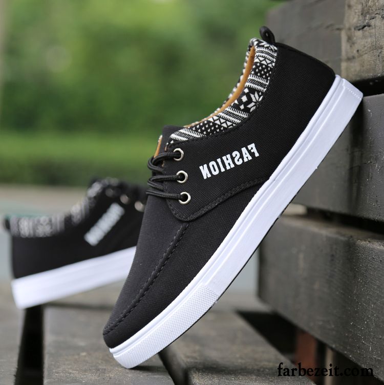 Sneaker Für Herren Tuch Schuhe Casual Allgleiches Segeltuch Flache Niedrig Trend Feder Schnürung Schüler Skaterschuhe Günstig