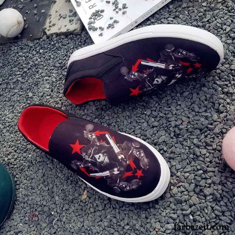 Sneaker Slipper Herren Trend Skaterschuhe Faul Segeltuch Casual Feder Drucken Persönlichkeit Halbschuhe Neue Slip-on Kaufen