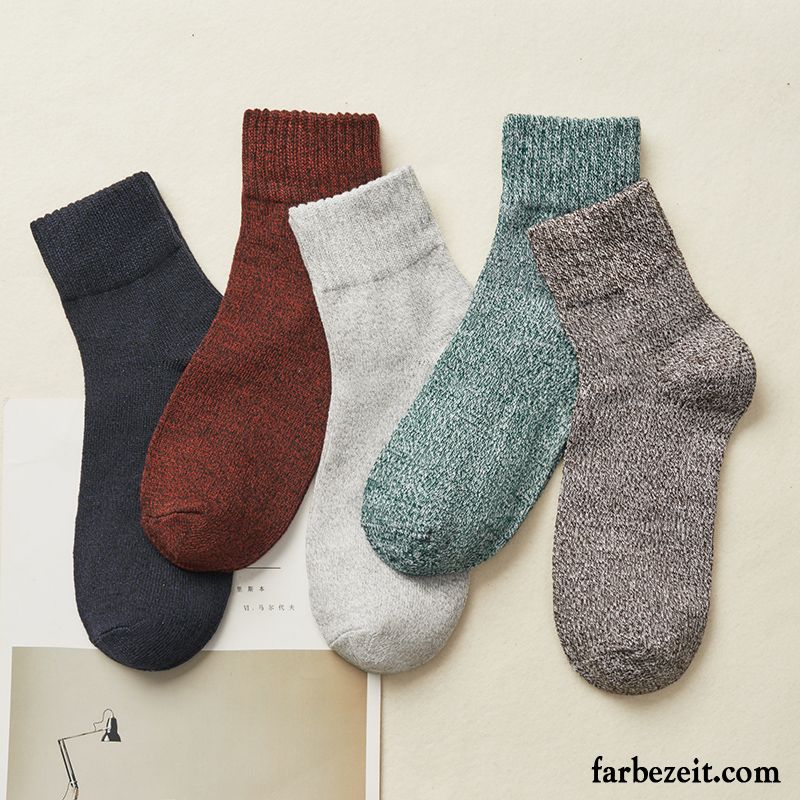 Socken Damen Herbst Winter Trend Niedlich Knöchelsocken 100% Baumwolle Rot