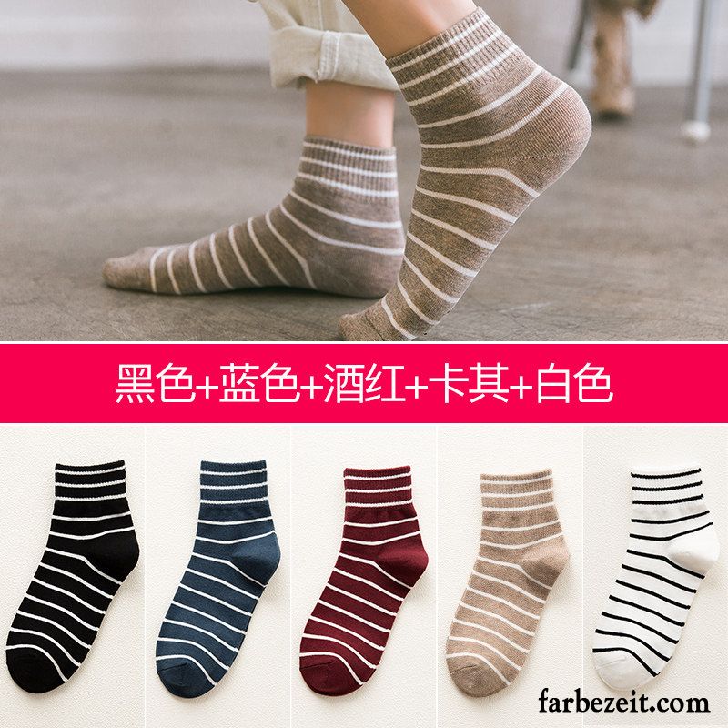 Socken Damen Herbst Winter Trend Niedlich Knöchelsocken 100% Baumwolle Rot