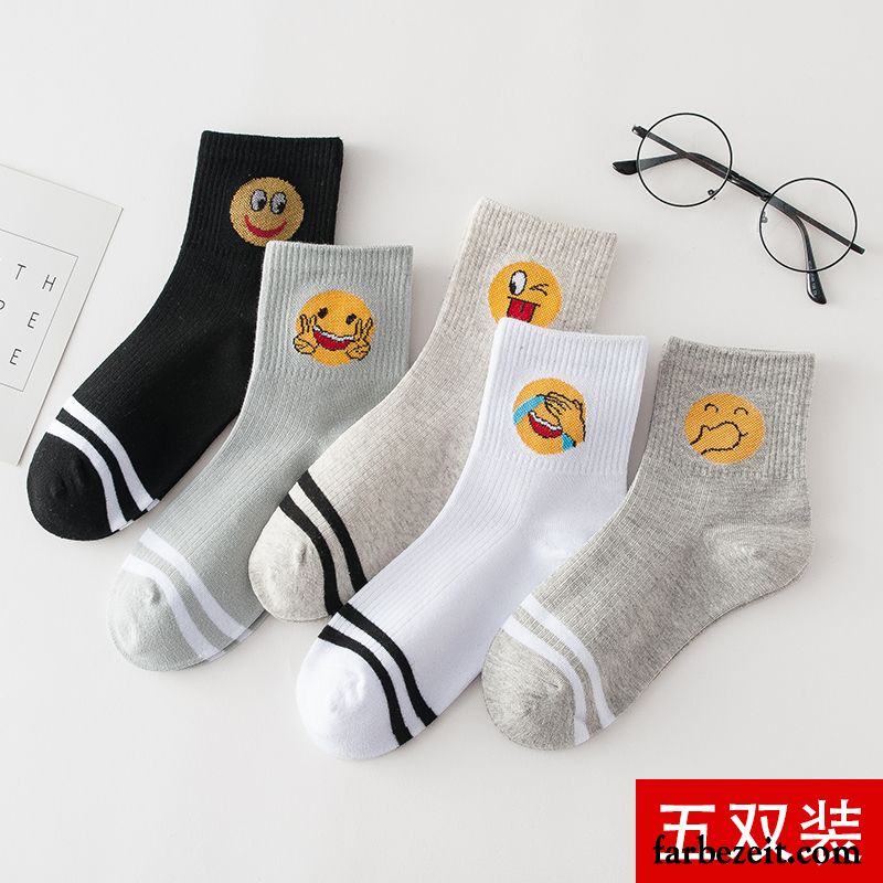 Socken Damen Herzförmig Winter Herbst Baumwolle Dicke Mid Grau