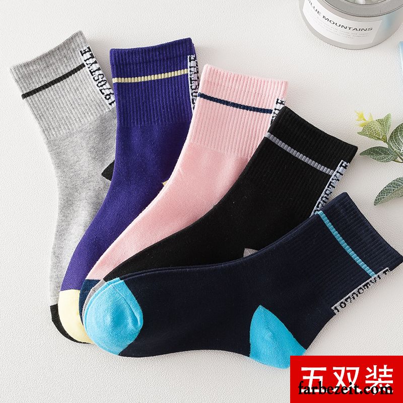 Socken Damen Herzförmig Winter Herbst Baumwolle Dicke Mid Grau