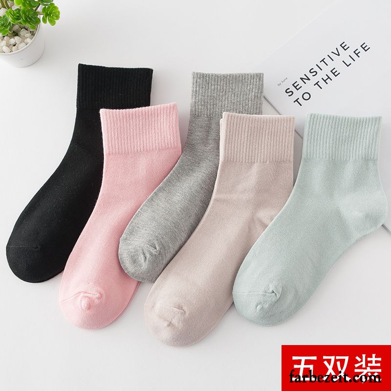 Socken Damen Herzförmig Winter Herbst Baumwolle Dicke Mid Grau