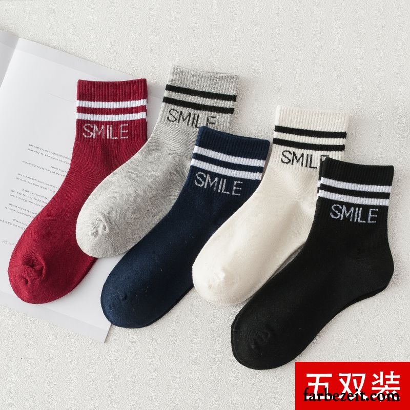 Socken Damen Herzförmig Winter Herbst Baumwolle Dicke Mid Grau