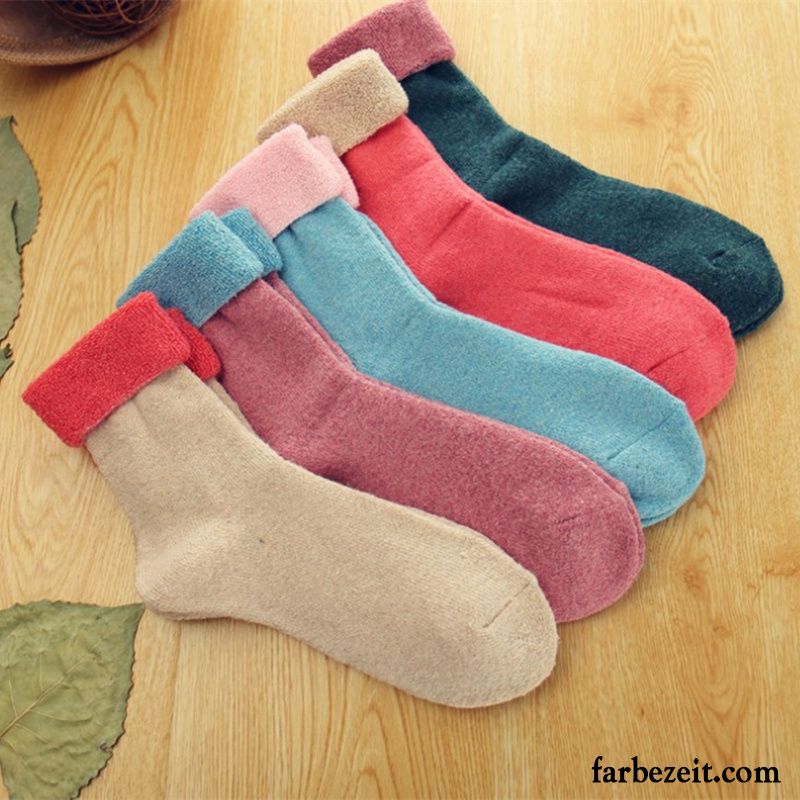 Socken Damen Niedlich Herbst Mid Baumwolle Strümpfe Rosa Hell