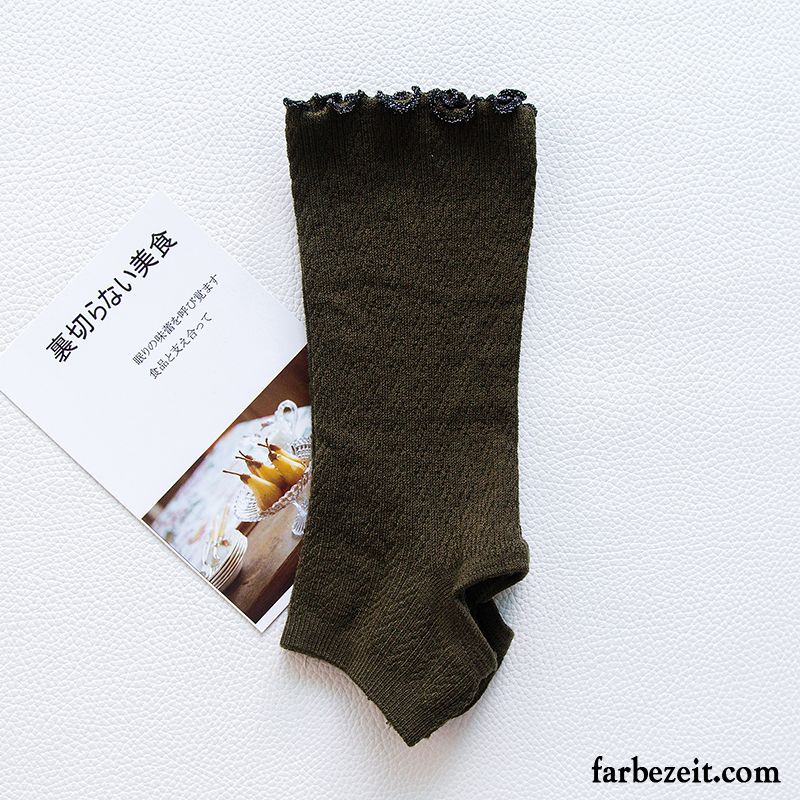 Socken Damen Seide Herbst Rüschen Glänzend Mid Baumwolle Schwarz