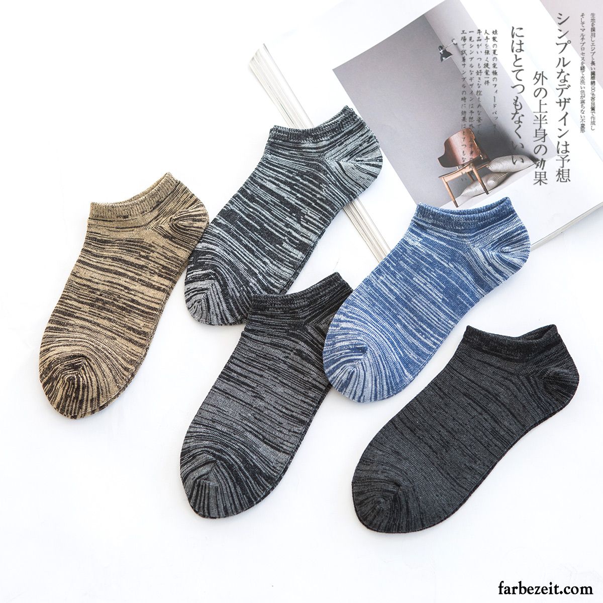 Socken Herren Baumwolle Unsichtbar Schweiß Sommer Knöchelsocken Dünne Gelb Hell