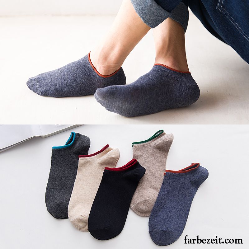 Socken Herren Dicke Low Sommer Herbst Deodorant Baumwollsocken Grau Hell