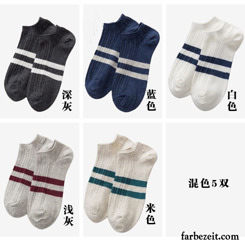 Socken Herren Dünne Trend Unsichtbar Baumwollsocken Knöchelsocken Schweiß Blau Hell