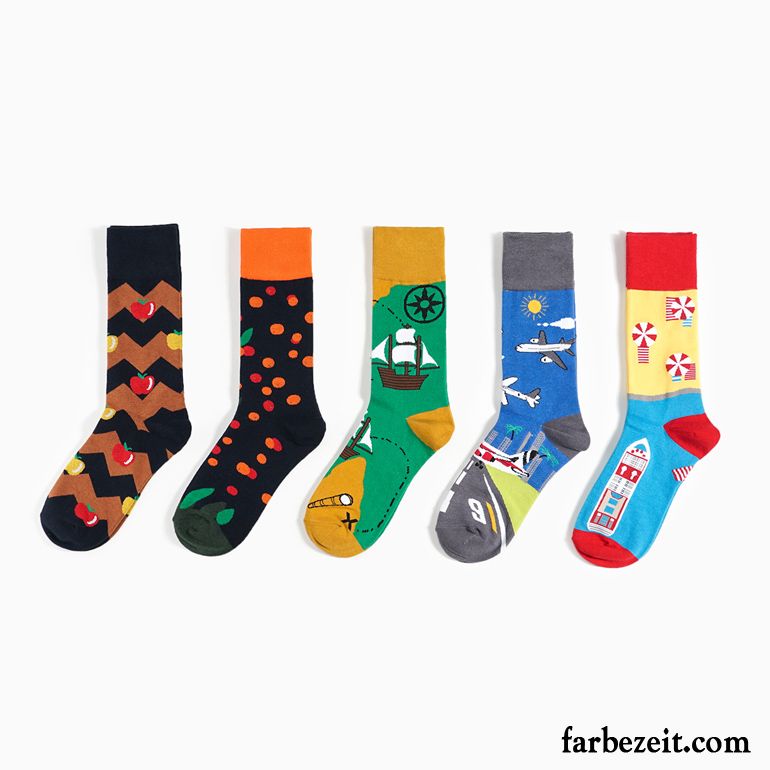 Socken Herren Europe Mid Liebhaber Swag Hip-hop Lange Socke