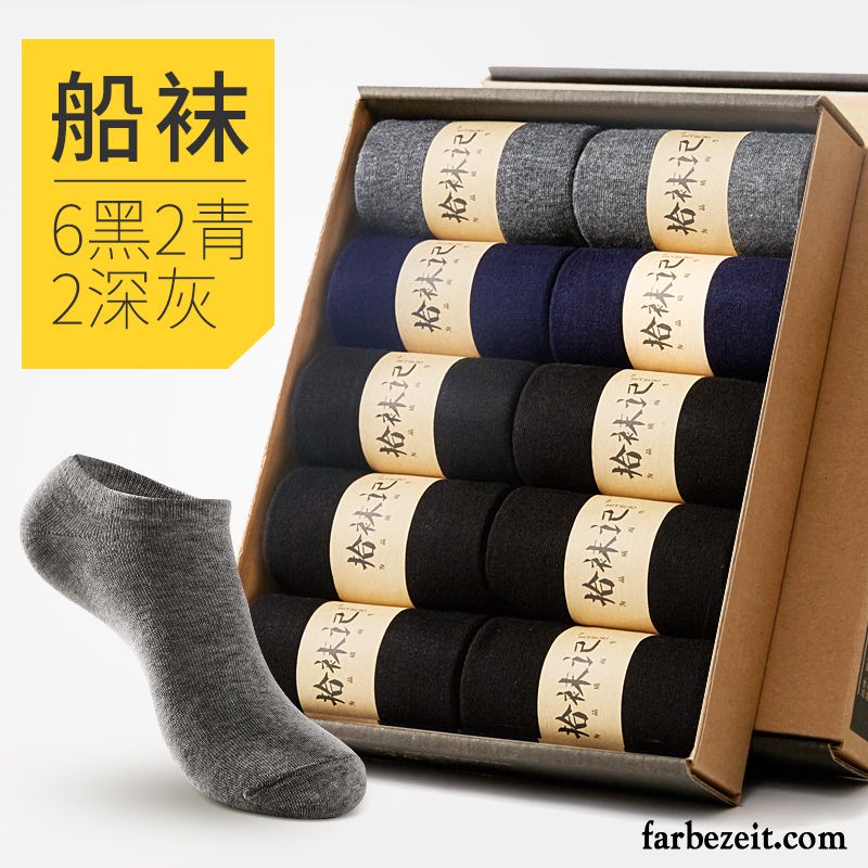 Socken Herren Herbst 100% Baumwolle Mid Deodorant Knöchelsocken Schweiß Weiß