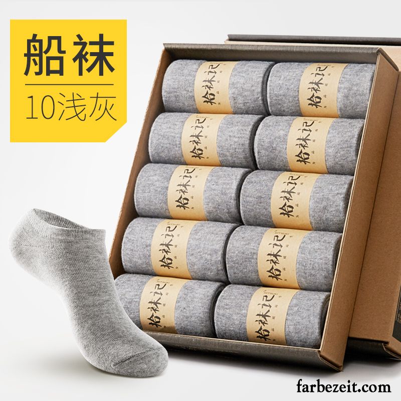 Socken Herren Herbst 100% Baumwolle Mid Deodorant Knöchelsocken Schweiß Weiß