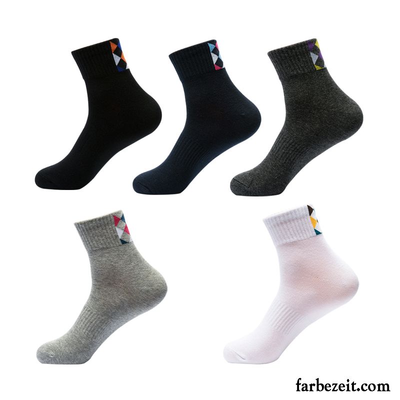 Socken Herren Herbst Einfarbig Winter Mid Schweiß Neue Produkte Weiß