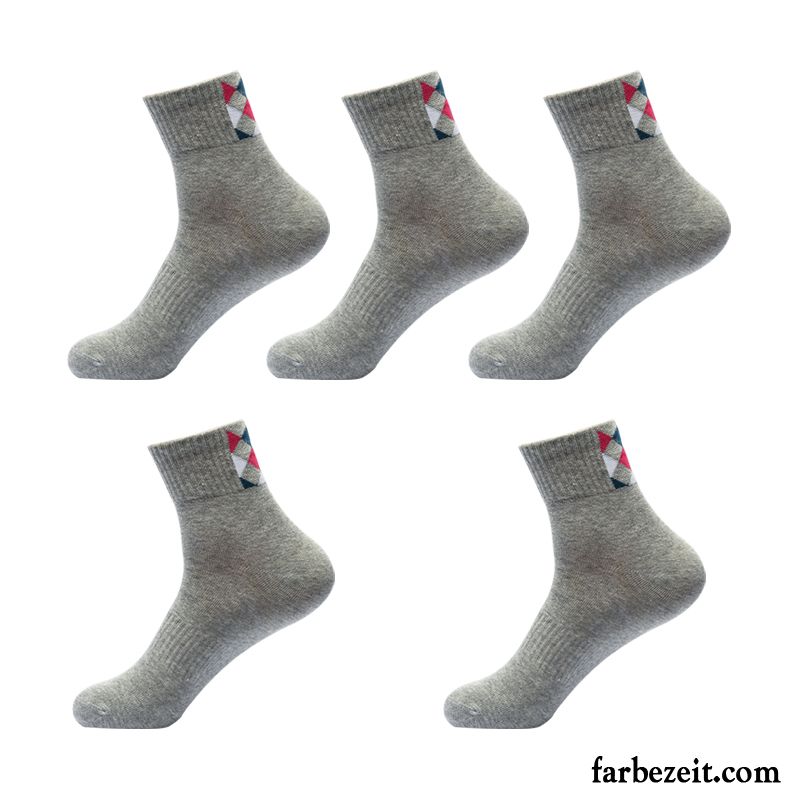 Socken Herren Herbst Einfarbig Winter Mid Schweiß Neue Produkte Weiß