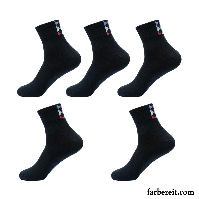 Socken Herren Herbst Einfarbig Winter Mid Schweiß Neue Produkte Weiß