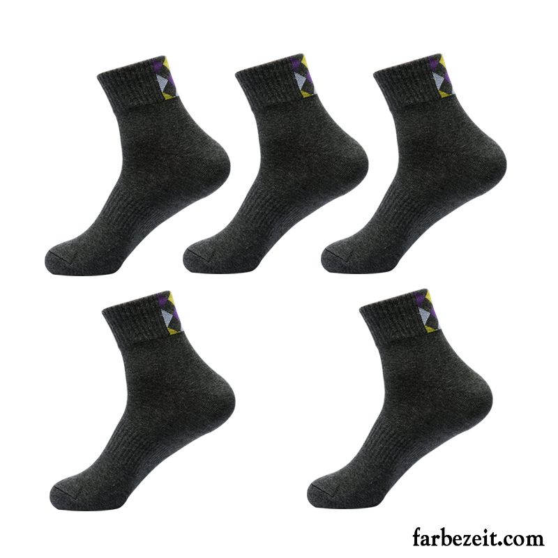 Socken Herren Herbst Einfarbig Winter Mid Schweiß Neue Produkte Weiß