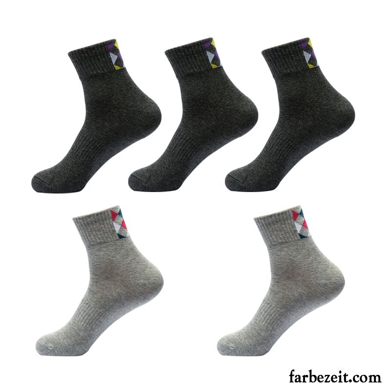 Socken Herren Herbst Einfarbig Winter Mid Schweiß Neue Produkte Weiß