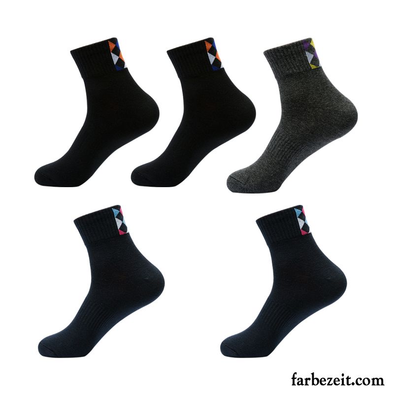 Socken Herren Herbst Einfarbig Winter Mid Schweiß Neue Produkte Weiß