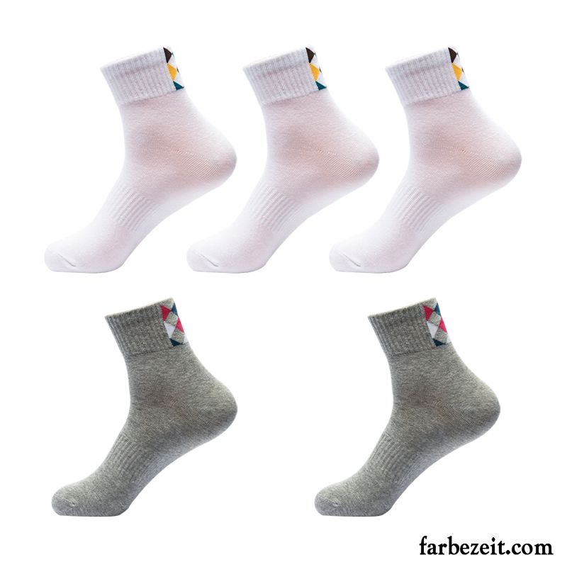 Socken Herren Herbst Einfarbig Winter Mid Schweiß Neue Produkte Weiß