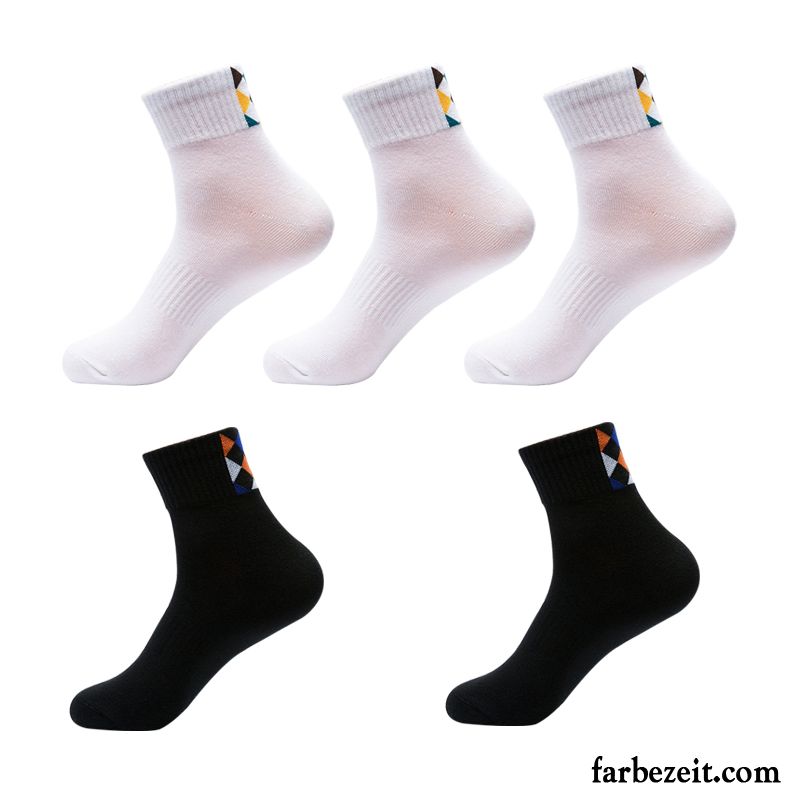 Socken Herren Herbst Einfarbig Winter Mid Schweiß Neue Produkte Weiß