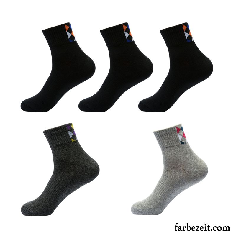 Socken Herren Herbst Einfarbig Winter Mid Schweiß Neue Produkte Weiß