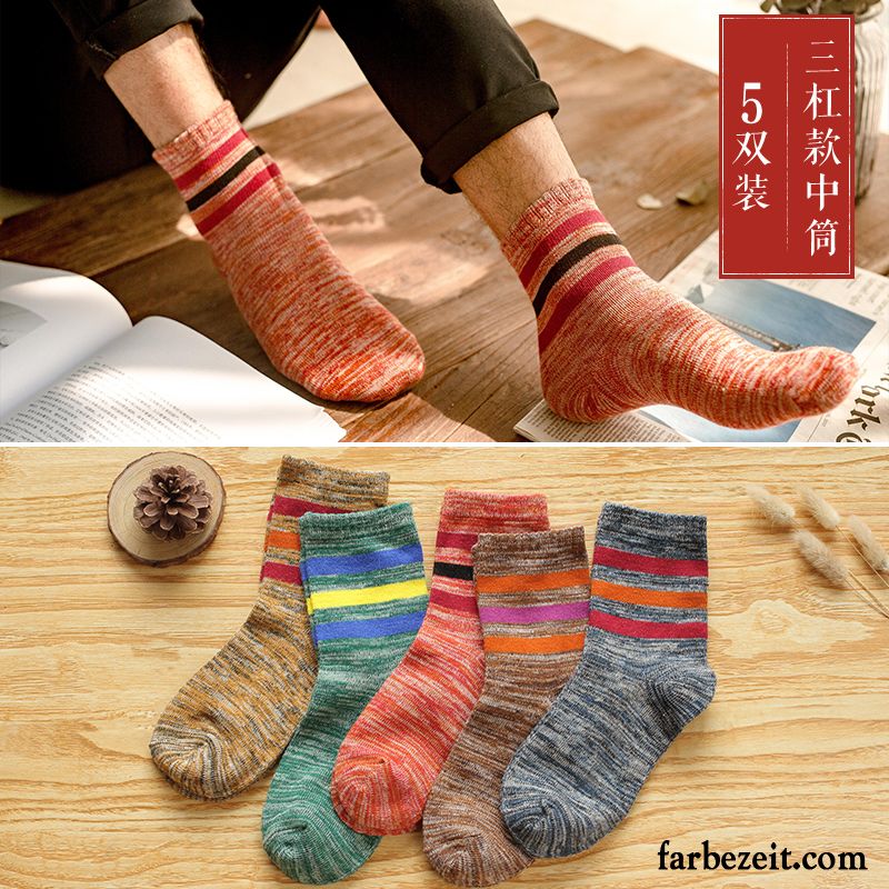 Socken Herren Schweiß Frühling Herbst Winter Baumwolle Baumwollsocken Grau