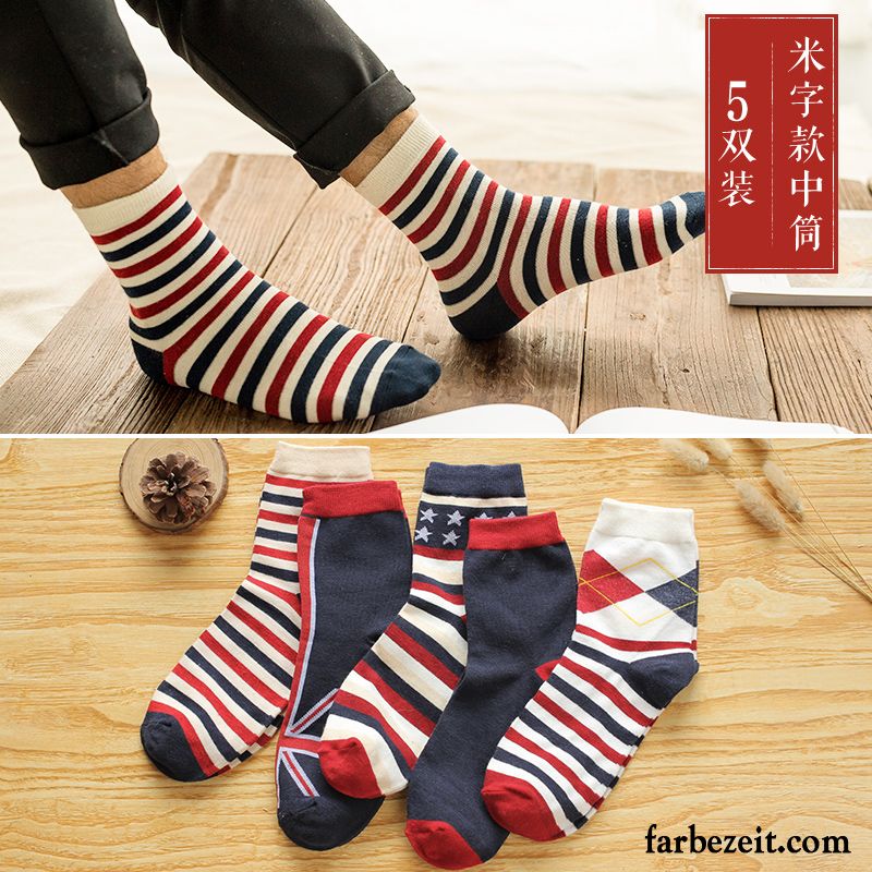 Socken Herren Schweiß Frühling Herbst Winter Baumwolle Baumwollsocken Grau