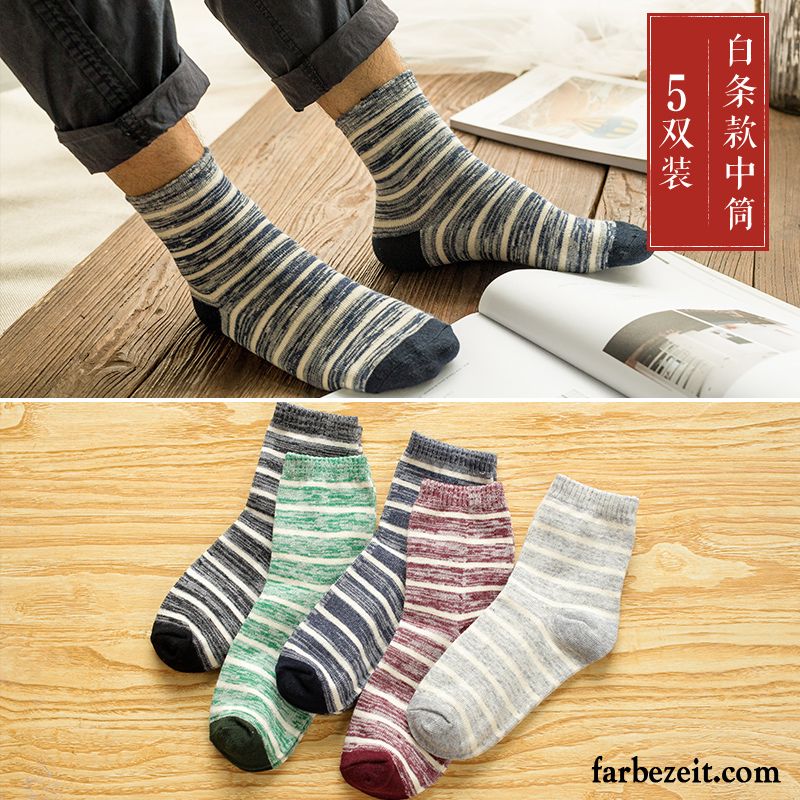 Socken Herren Schweiß Frühling Herbst Winter Baumwolle Baumwollsocken Grau