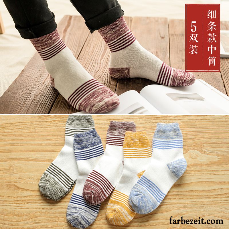 Socken Herren Schweiß Frühling Herbst Winter Baumwolle Baumwollsocken Grau