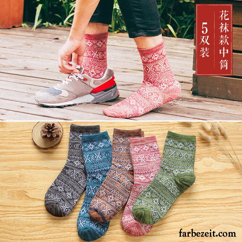 Socken Herren Schweiß Frühling Herbst Winter Baumwolle Baumwollsocken Grau