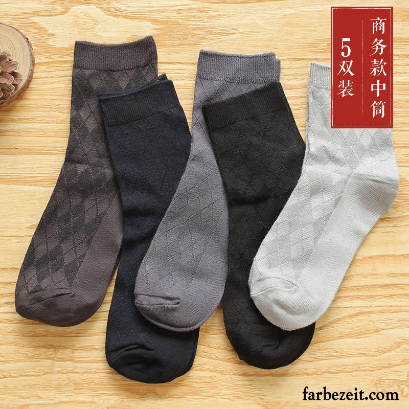 Socken Herren Schweiß Frühling Herbst Winter Baumwolle Baumwollsocken Grau