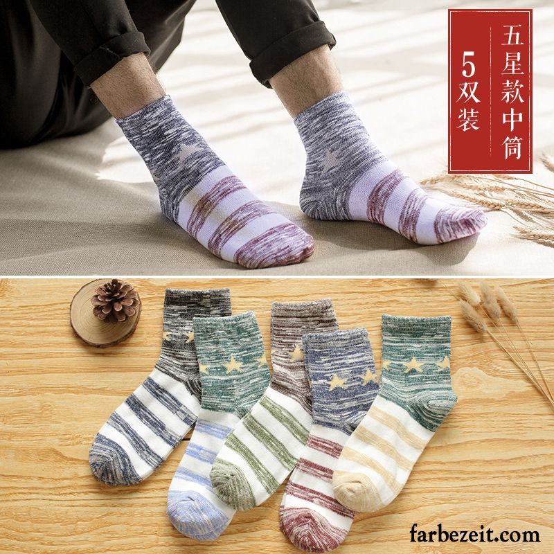 Socken Herren Schweiß Frühling Herbst Winter Baumwolle Baumwollsocken Grau