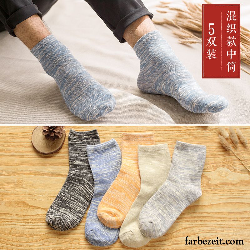 Socken Herren Schweiß Frühling Herbst Winter Baumwolle Baumwollsocken Grau