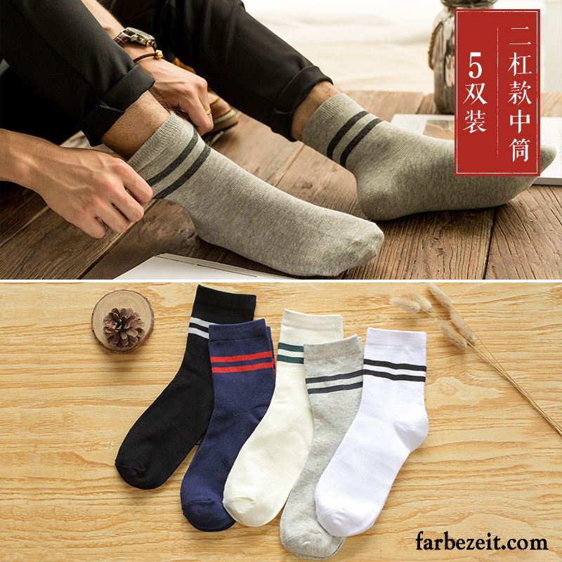 Socken Herren Schweiß Frühling Herbst Winter Baumwolle Baumwollsocken Grau