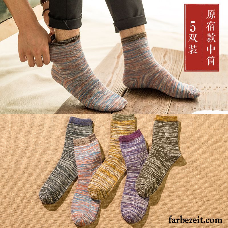 Socken Herren Schweiß Frühling Herbst Winter Baumwolle Baumwollsocken Grau