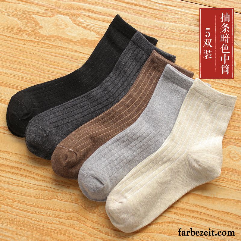 Socken Herren Schweiß Frühling Herbst Winter Baumwolle Baumwollsocken Grau